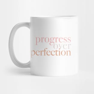 Progress over perfection 2, pastel text design Mug